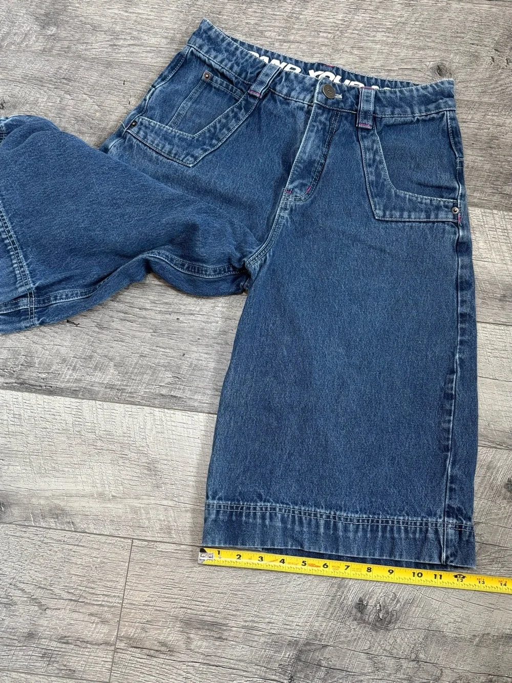 2b Analog Baggy Denim Jorts Shorts Size 2 / S Embroidered Stars Cyber Y2K Rave
